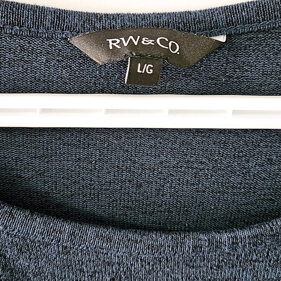 RW & Co blue knit size large - Picture 3 of 3